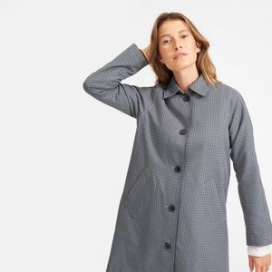 Everlane Mac Coat Blue Check